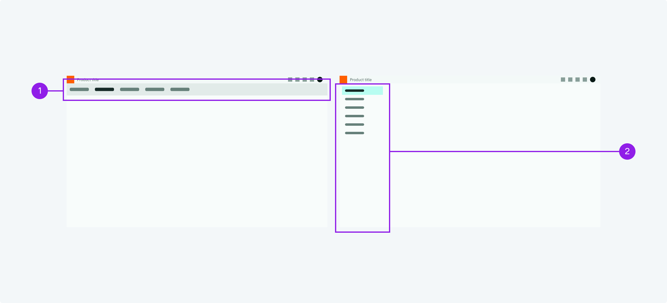 Navigation tabs or sidebar