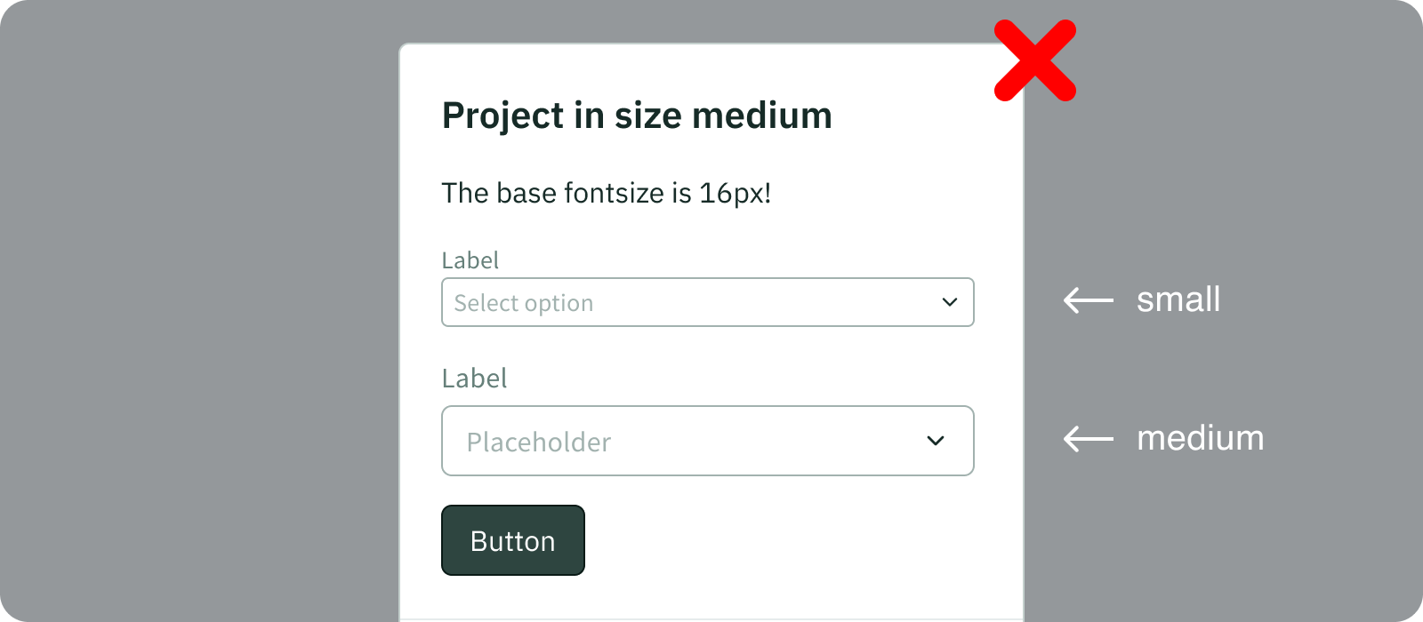 do not mix sizes
